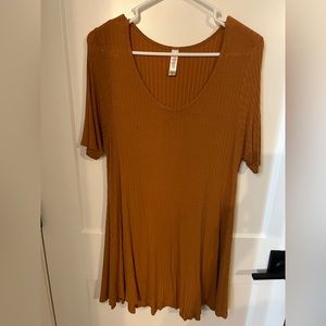LuLaRoe Mustard T Shirt Style Mid Length Dress Sz Med